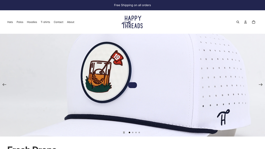 New Shopify store build for a lifestyle apparel brand